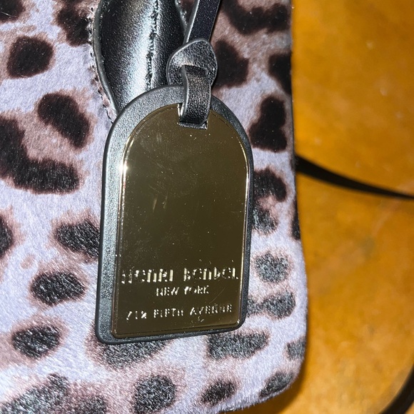 Henri Bendel Black and Gray Animal Print Satchel - Picture 2 of 16